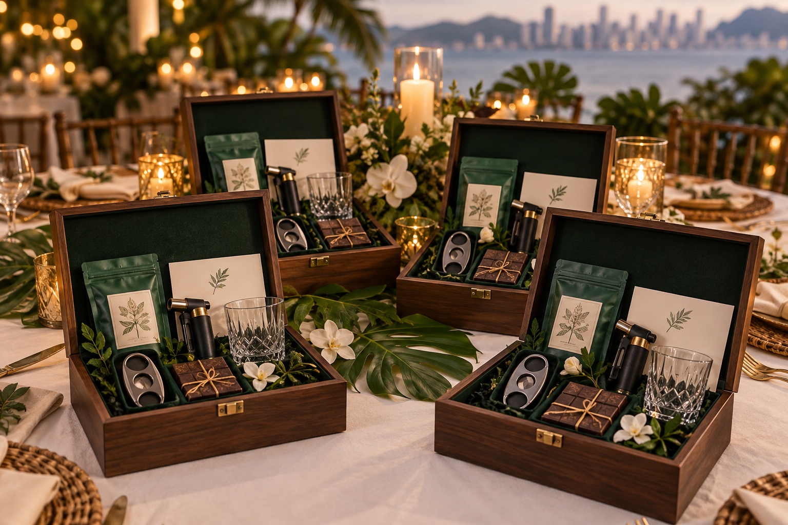 Kits personalizados para padrinos y caballeros de honor en una boda