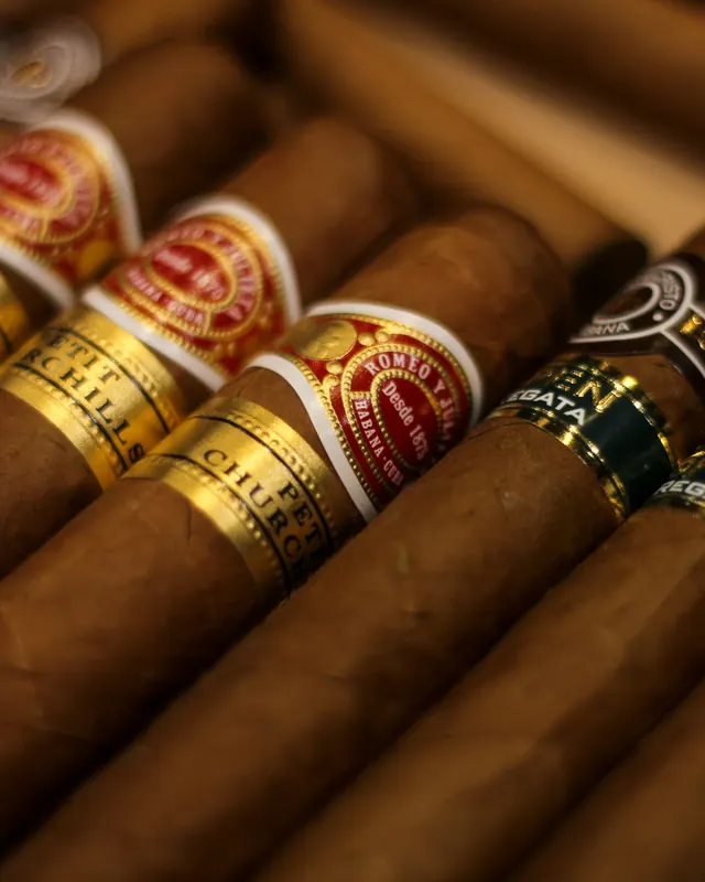 Caja de puros premium abierta